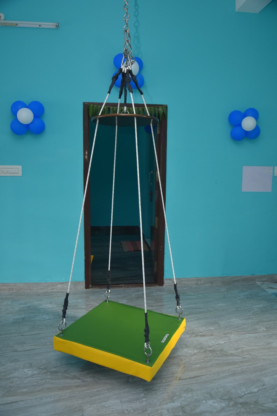 Wooden Swedish climbing ladder and gym unit